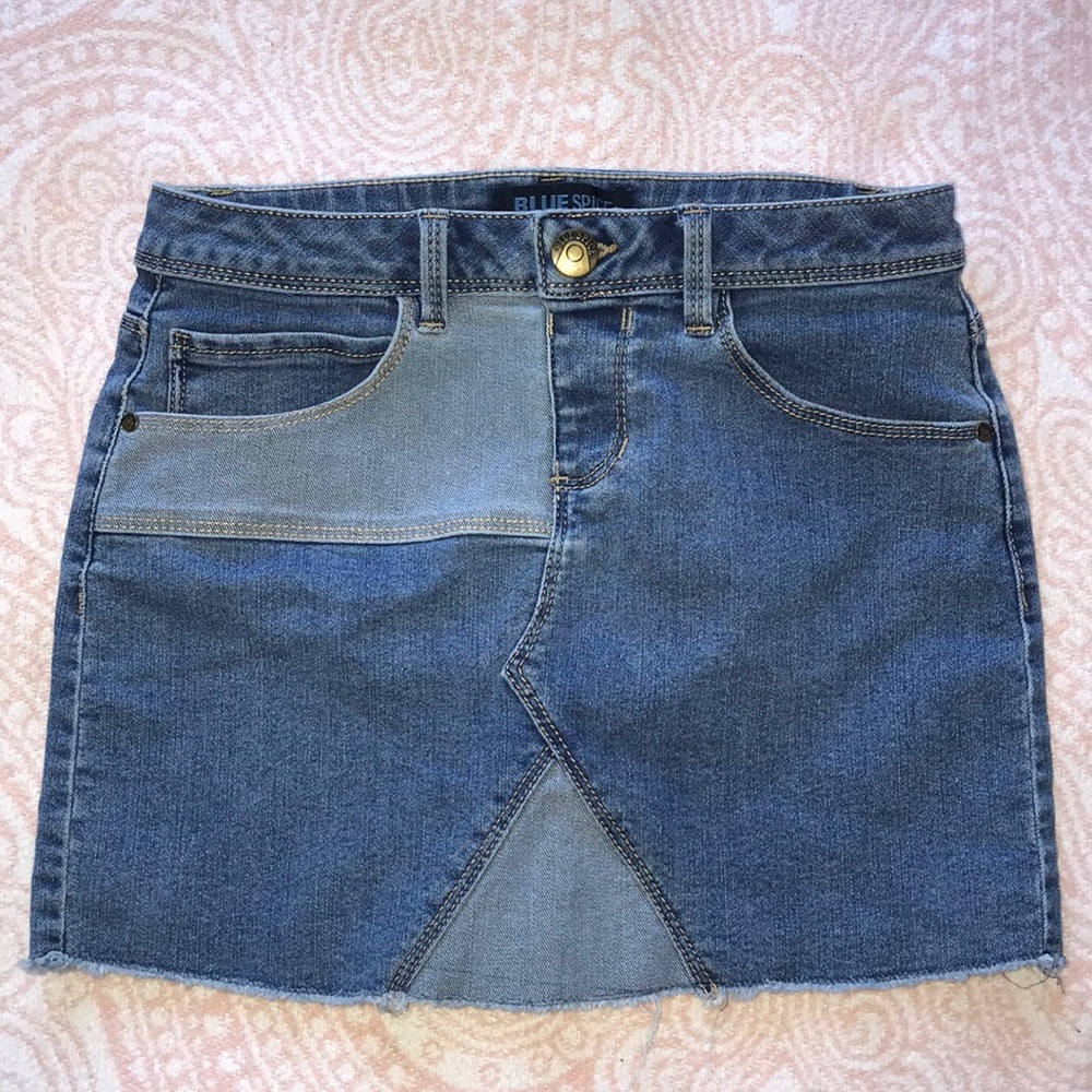 Blue Spice multi colored short Jean skirt